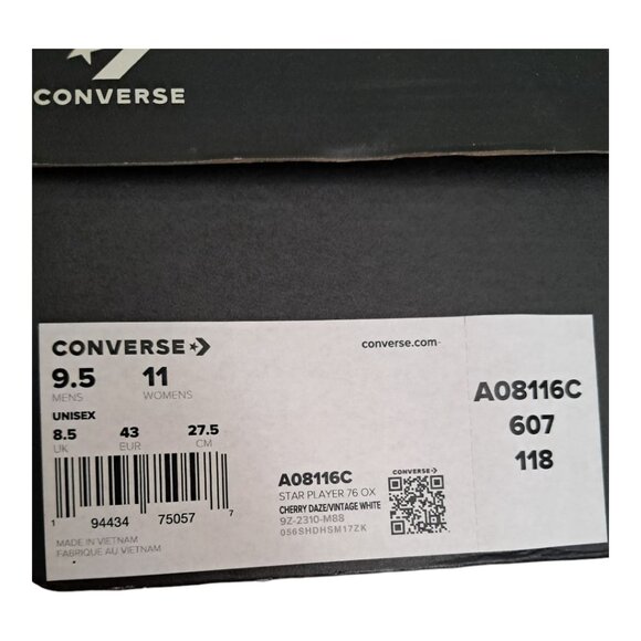 New Converse Star Player 76 'Cherry Daze' - Size: Men 9.5 / Women 11 ( 27.5 cm) - Picture 2 of 11